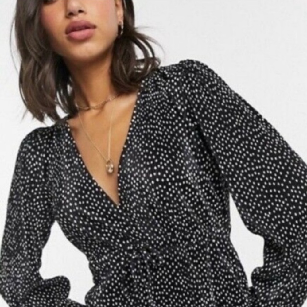 ZARA NWT Silk Tie Back Blouse M